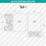 Tropical Leaves Heart Wedding Invitation Pocket Template Envelope Quinceanera Christening SVG Laser Cut File Cricut Silhouette Cameo Eps Dxf Vector