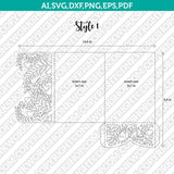 Tropical Leaves Heart Wedding Invitation Pocket Template Envelope Quinceanera Christening SVG Laser Cut File Cricut Silhouette Cameo Eps Dxf Vector