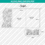 Tropical Leaves Leaf Floral Flower Wedding Invitation Pocket Template Envelope Quinceanera SVG Cut File Cricut Vector Silhouette Cameo Dxf PNG Eps