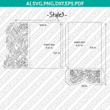 Tropical Leaves Leaf Floral Flower Wedding Invitation Pocket Template Envelope Quinceanera SVG Cut File Cricut Vector Silhouette Cameo Dxf PNG Eps