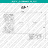 Tropical Leaves Leaf Floral Flower Wedding Invitation Pocket Template Envelope Quinceanera SVG Laser Cut File Cricut Silhouette Cameo Eps Dxf Vector