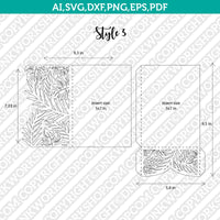 Tropical Leaves Leaf Floral Flower Wedding Invitation Pocket Template Envelope Quinceanera SVG Laser Cut File Cricut Silhouette Cameo Eps Dxf Vector