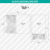 Tropical Leaves Leaf Floral Flower Wedding Invitation Pocket Template Envelope Quinceanera SVG Laser Cut File Cricut Silhouette Cameo Eps Dxf Vector