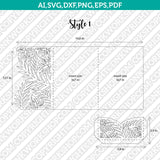 Tropical Leaves Leaf Floral Flower Wedding Invitation Pocket Template Envelope Quinceanera SVG Laser Cut File Cricut Silhouette Cameo Eps Dxf Vector