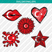 Turkey Flag SVG Cut File Cricut Silhouette Cameo Clipart Png Eps Dxf