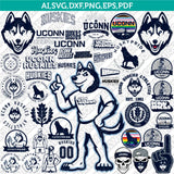  UConn Huskies Logo SVG Bundle | NCAA College Vector Cricut