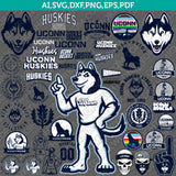 UConn Huskies Logo SVG Bundle | NCAA College Vector Cricut
