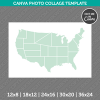 USA Map Photo Collage Template Canva PDF