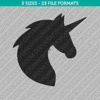 Unicorn head silhouette Embroidery Design- 5 Sizes - INSTANT DOWNLOAD