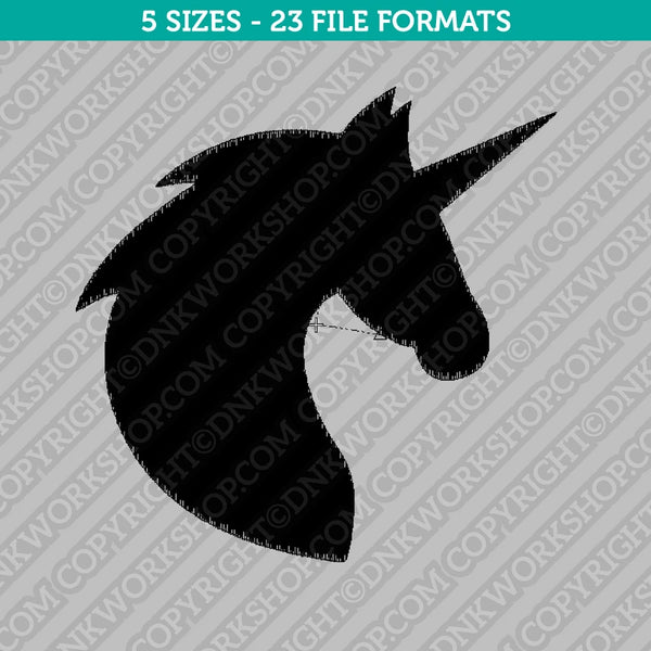 Unicorn head silhouette Embroidery Design- 5 Sizes - INSTANT DOWNLOAD