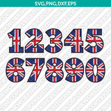 Union Jack United Kingdom Flag Number Alphabet SVG Vector Silhouette Cricut PNG