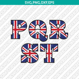Union Jack United Kingdom Flag Number Alphabet SVG Vector Silhouette Cricut PNG
