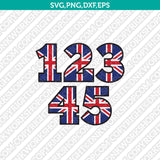 Union Jack United Kingdom Flag Number Alphabet SVG Vector Silhouette Cricut PNG