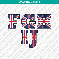 Union Jack United Kingdom Flag Number Alphabet SVG Vector Cricut PNG ...