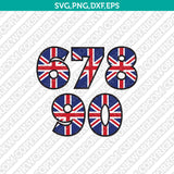 Union Jack United Kingdom Flag Number Alphabet SVG Vector Silhouette Cricut PNG