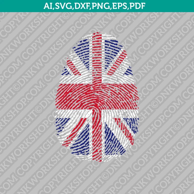 United Kingdom British It's In My DNA Fingerprint SVG Cut File Clipart ...