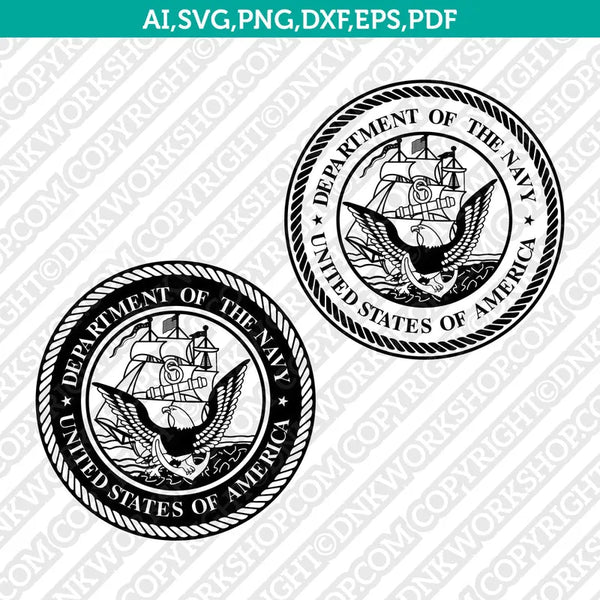 United States Department of the Navy SVG Cut File Cricut Vector Sticker Decal Silhouette Cameo Dxf PNG Eps