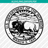 United States US The Department of the Interior SVG Cut File Cricut Vector Sticker Decal Silhouette Cameo Dxf PNG Eps