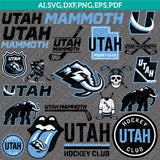 Utah Mammoth SVG Bundle – NHL Hockey Logo Vector Files for Cricut