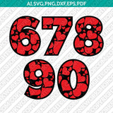 Valentine Heart Love Numbers SVG Cricut Cut File Clipart Png Eps Dxf Vector