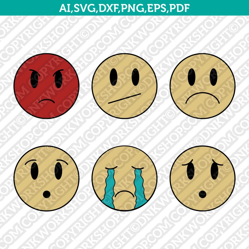 Vintage Emoji SVG Cut File Vector Cricut Silhouette Cameo Clipart Png ...