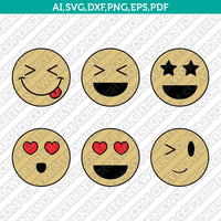 Vintage Emoji SVG Cut File Vector Cricut Silhouette Cameo Clipart Png Dxf Eps
