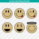 Vintage Emoji SVG Cut File Vector Cricut Silhouette Cameo Clipart Png Dxf Eps