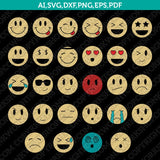 Vintage Emoji SVG Cut File Vector Cricut Silhouette Cameo Clipart Png Dxf Eps