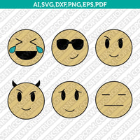Vintage Emoji SVG Cut File Vector Cricut Silhouette Cameo Clipart Png Dxf Eps