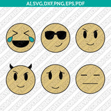 Vintage Emoji SVG Cut File Vector Cricut Silhouette Cameo Clipart Png Dxf Eps
