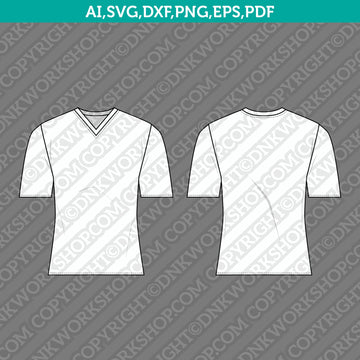 V-Neck Shirt Template SVG flat sketch for fashion design