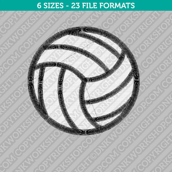 Volleyball Ball Embroidery Design - 5 Sizes - INSTANT DOWNLOAD