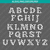 Volleyball Volley Team Letter Font Alphabet SVG Cut File Cricut Vector Sticker Decal Silhouette Cameo Dxf PNG Eps
