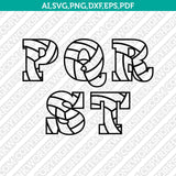 Volleyball Volley Team Letter Font Alphabet SVG Cut File Cricut Vector Sticker Decal Silhouette Cameo Dxf PNG Eps