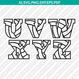 Volleyball Volley Team Letter Font Alphabet SVG Cut File Cricut Vector Sticker Decal Silhouette Cameo Dxf PNG Eps