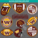 Washington Commanders SVG Bundle – NFL Football Logo Vector Cricut