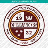Washington Commanders SVG Bundle – NFL Football Logo Vector Cricut