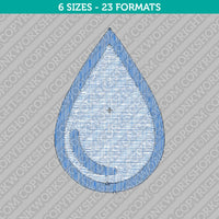 Water Embroidery Design - 6 Sizes - INSTANT DOWNLOAD