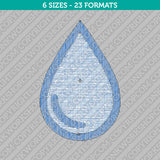 Water Embroidery Design - 6 Sizes - INSTANT DOWNLOAD