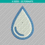 Water Embroidery Design - 6 Sizes - INSTANT DOWNLOAD