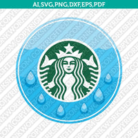Water Fire Flame Starbucks SVG Tumbler Cold Cup Cut File Cricut Vector Sticker Decal Silhouette Cameo Dxf PNG Eps