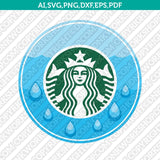 Water Fire Flame Starbucks SVG Tumbler Cold Cup Cut File Cricut Vector Sticker Decal Silhouette Cameo Dxf PNG Eps