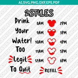 Water Tracker Bottle Mickey SVG Cut File Cricut Vector Sticker Decal Silhouette Cameo Dxf PNG Eps