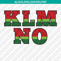 Watermelon Letters Fonts Alphabet SVG Vector Silhouette Cameo Cricut Cut File Clipart Png Dxf Eps