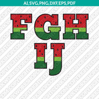Watermelon Letters Fonts Alphabet SVG Vector Silhouette Cameo Cricut Cut File Clipart Png Dxf Eps