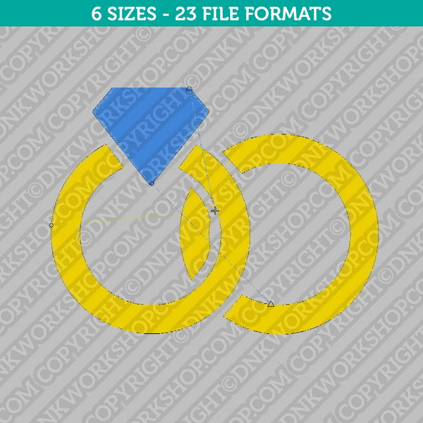 Wedding Rings Embroidery Design - 6 Sizes - INSTANT DOWNLOAD
