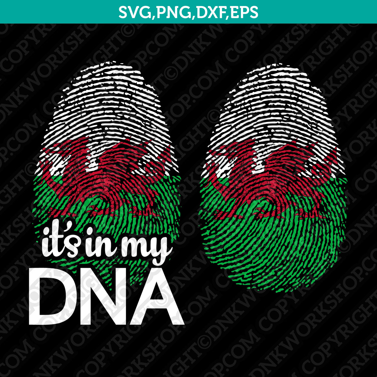 Wales Flag DNA Fingerprint SVG | Welsh Pride PNG Vector Cricut ...