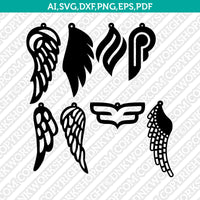 Wings Earring Svg Silhouette Cameo Vector Cricut Laser Cut File Clipart Png Eps Dxf