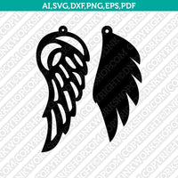 Wings Earring Svg Silhouette Cameo Vector Cricut Laser Cut File Clipart Png Eps Dxf