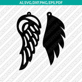 Wings Earring Svg Silhouette Cameo Vector Cricut Laser Cut File Clipart Png Eps Dxf